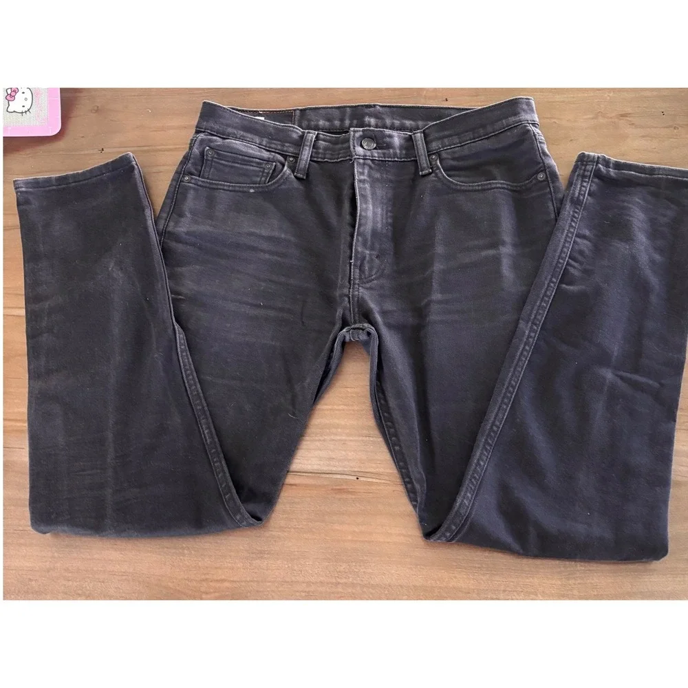 Levis 512 Slim Taper Jeans Mens 33x32 Washed‎ Black Denim Pants 28833-0024